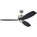 Brilliantbulb 54 in. Thurlow 3-Blade Industrial Steel Indoor Ceiling Fan, Black BR3281857